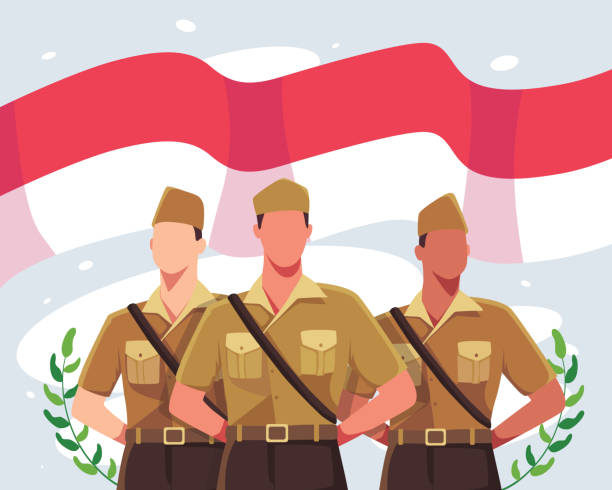 illustrations, cliparts, dessins animés et icônes de bonne journée des héros nationaux indonésiens - heroes