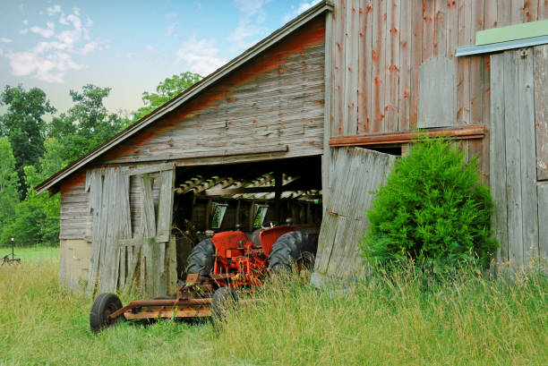 istock Old Weathered Barn with Tractor-Grant County, Indiana 1330792045