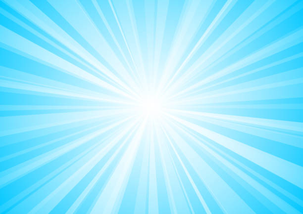 ilustrações de stock, clip art, desenhos animados e ícones de blue shining light star burst background - deflated