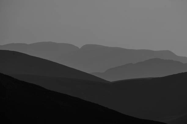 istock Black and White mountain outlines Cairngorms National Park 1330802424