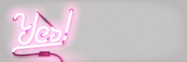 istock Vector realistic isolated neon sign of Yes logo with pink and white colors for template decoration and covering. 1330803037
