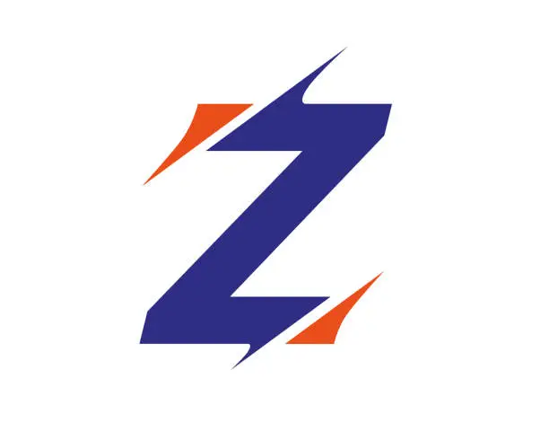 Vector illustration of Modern Z letter logo with Slash concept. Initial monogram letter Z logo design Vector. Z sliced letter logo.