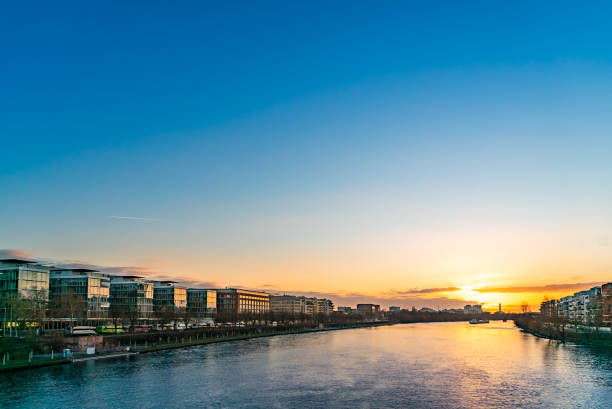 istock The beautiful Frankfurt am Main under the blue sky at sunset 1330811865
