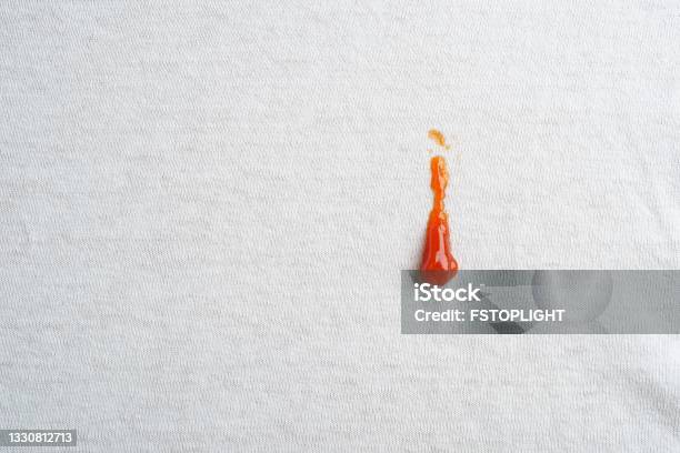 Ketchup Stain Stock Photo - Download Image Now - Stained, Ketchup, T-Shirt