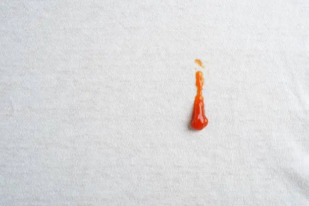 Macrophotography of ketchup stain