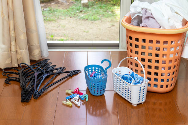 istock Getting ready to dry the laundry outside 1330814790