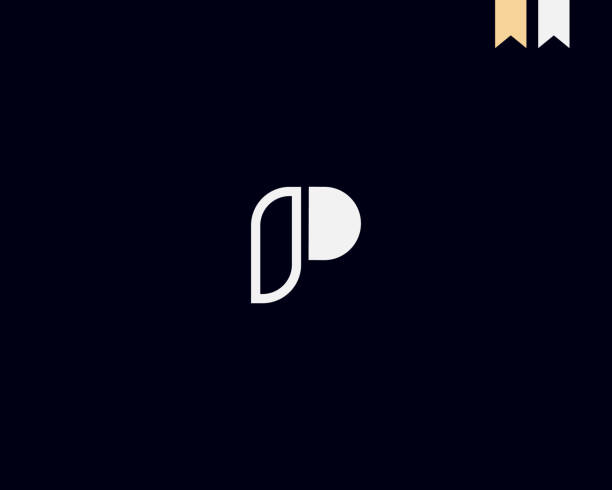 Letter P. Monogram letter P design. Abstract P letter logo design template. Initial letter symbol for business identity. letter p logo stock illustrations