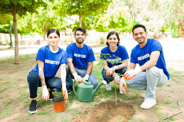 istock Attractive volunteers feeling proud of their work 1330823332