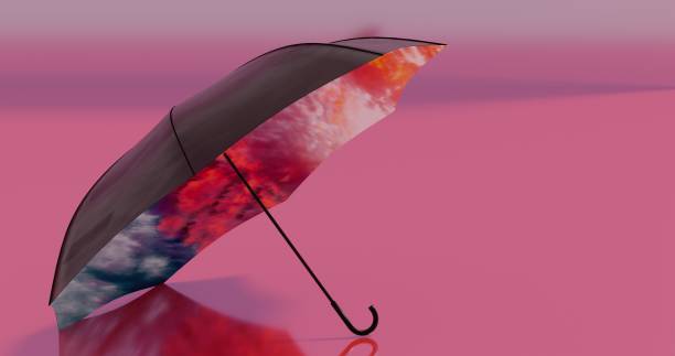 istock 3d rendering illustration of an umbrella on a bright reflective background 1330824606