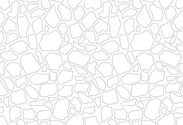 illustrazioni stock, clip art, cartoni animati e icone di tendenza di rivestimento in pietra per otturazioni. terrazzo pavimentazione vettoriale modello senza cuciture bianco. texture trencadis con trucioli di pietra bianca. piastrelle di pareti o ciglia, pietra naturale passerella. - trencadis