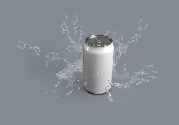 istock 3d rendering image of white can and water splash 1330832706