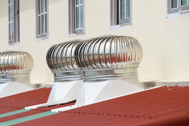 Roof ventilator roof vent wind turbine on townhouse
