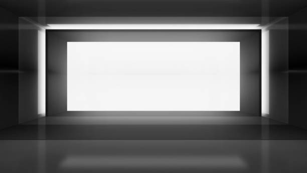 istock Abstract empty shining corridor interior with illumination. Futuristic Technology Design. 3d render illustration 1330833859