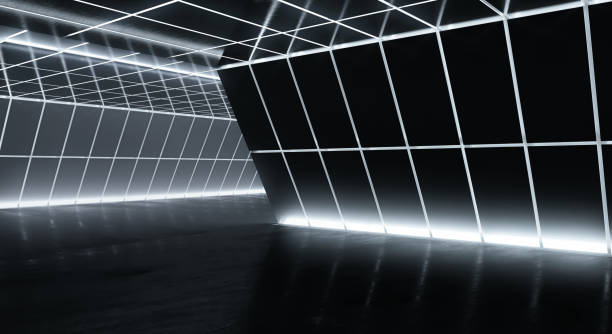istock Abstract Futuristic tunnel with light and reflection, Spaceship corridor interior view. Future background, sci-fi or science concept. 3D rendering. 1330833866
