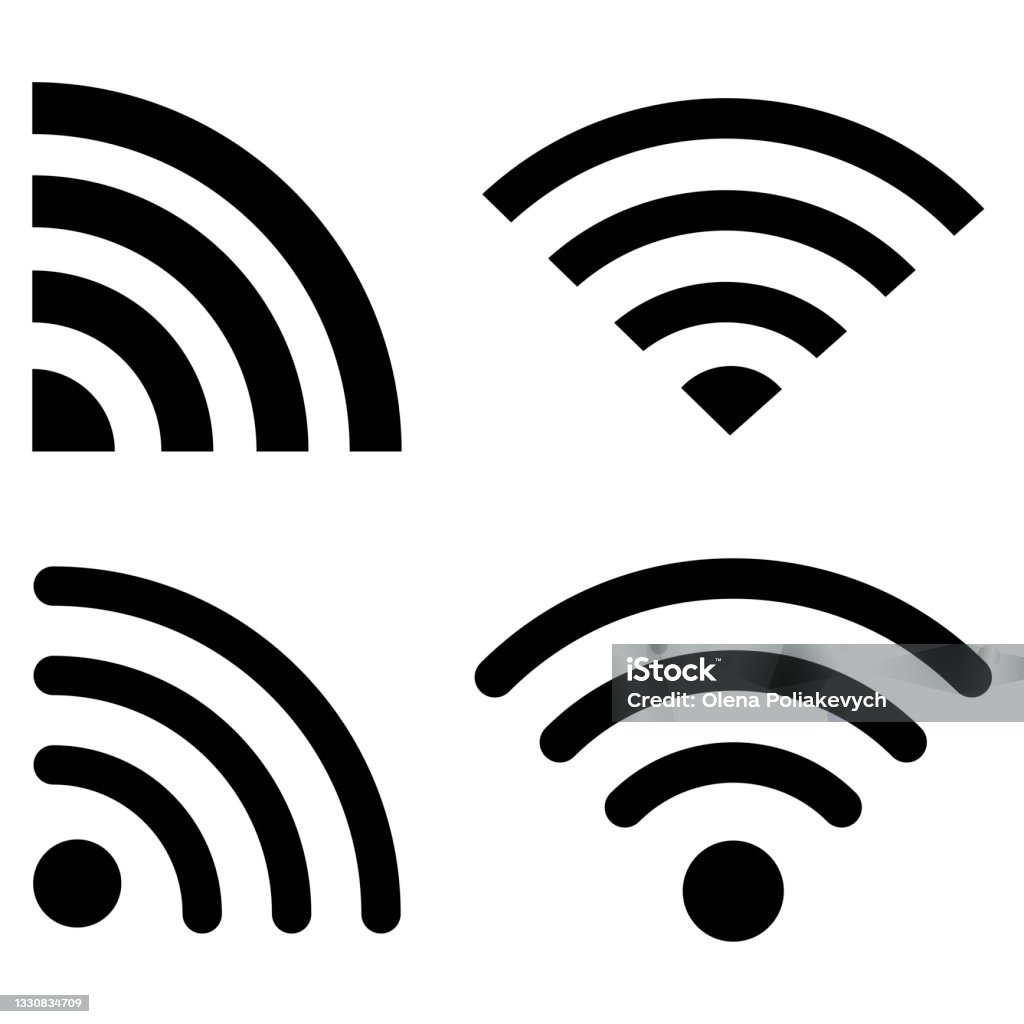 Wi Fi Visual Examples Wifi Signal Set Computer Technology Internet Network Digital ...