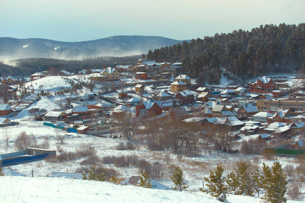 istock Typical South Ural village in winter 1330834931