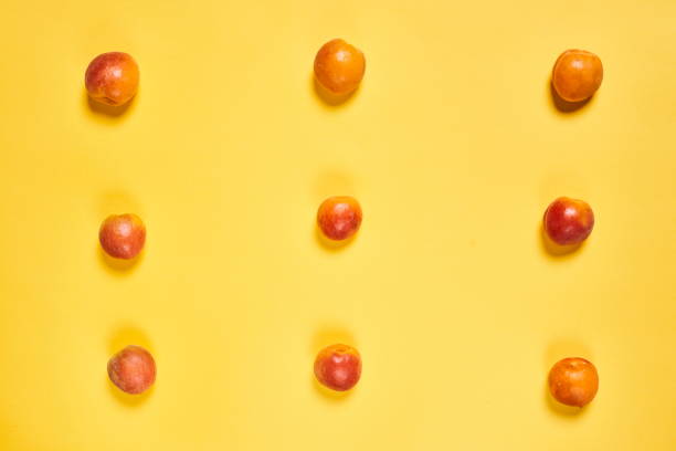 In order arranged peaches