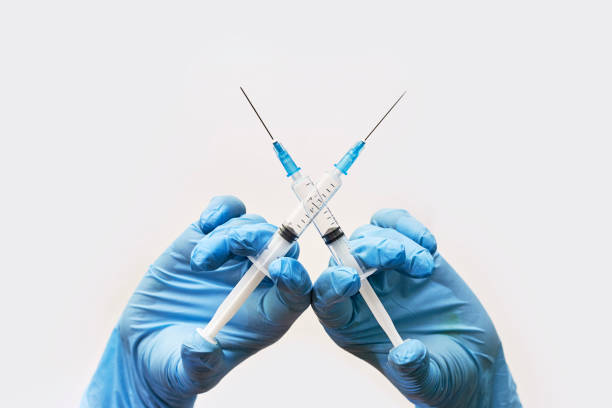 Anti vaccine or anti vaxxer compaign concept stock photo