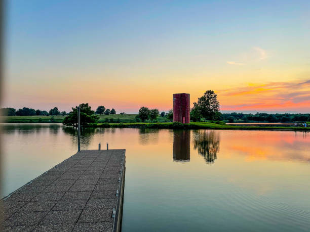 A beautiful sunset at Heritage Park, Overland Park, Kansas