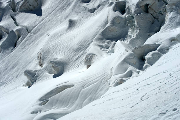 istock Glacier with crevasses at railway station Eismeer (Sea of Ice) on a beautiful summer day. 1330854579