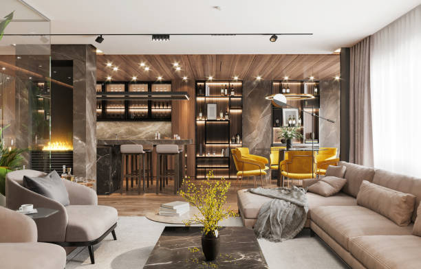 istock Luxury apartment living room interior 1330856190