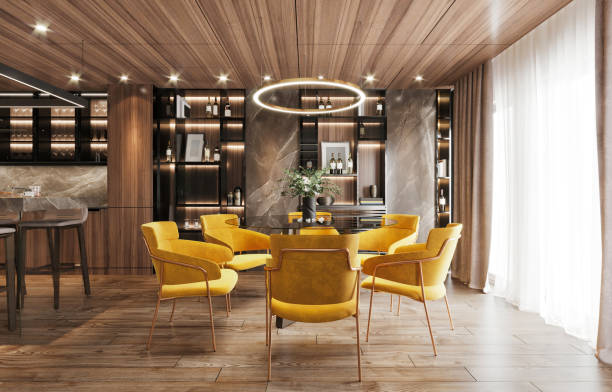 Luxury apartment dining room interior