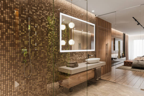 istock Luxury apartment bathroom interior 1330856222