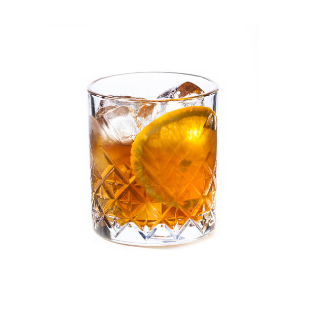 istock Old fashioned cocktail isolated on white background 1330857967