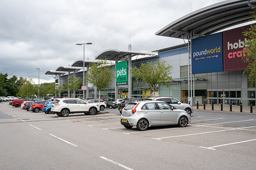 Swansea, Wales, UK - July 2, 2021: Pontarddulais Road Retail Park in Swansea, Wales UK