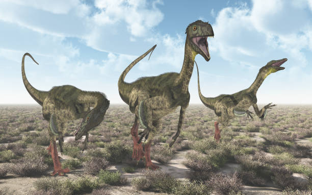 istock Dinosaur Ornitholestes in a landscape 1330861596