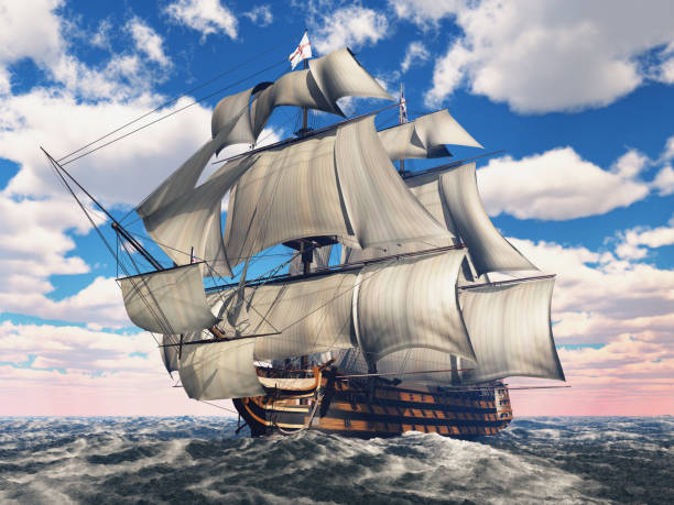istock HMS Victory in the stormy sea 1330861989