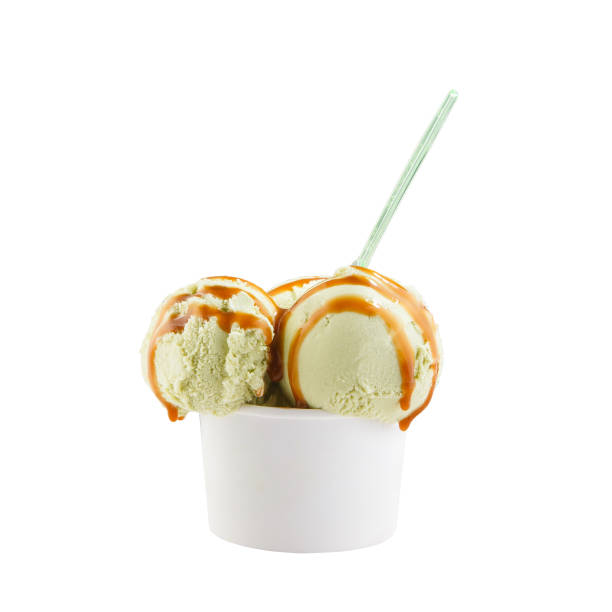 istock Paper cup with pistachio ice cream 1330869704