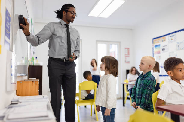 istock Primary School Teacher and students In Classroom 1330871271