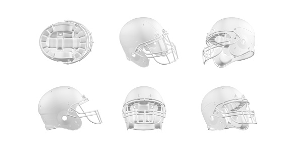 Football helmet mockup isolated on white background - 3d render