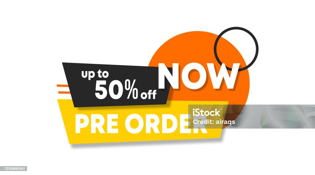 Pre Order Message Pre Order Label Template Vector Stock Stock Illustration - Download ...
