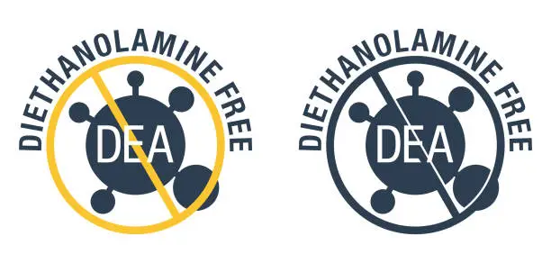Vector illustration of Diethanolamine free icon - possibly toxic effect