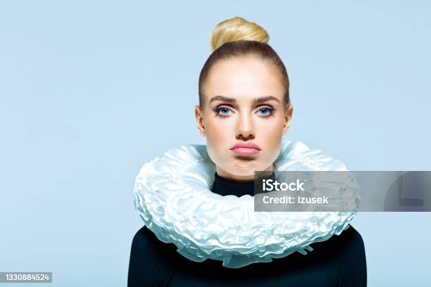 Portrait Of Woman Wearing Neck Ruff Stock Photo - Download Image Now - Women, One Woman Only, Actress