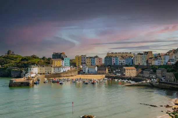 Picturesque  beach  Tenby  Holiday destination