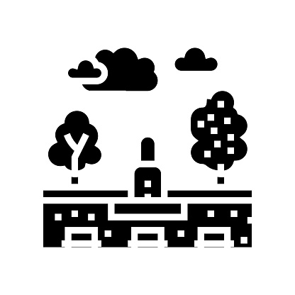 city park land glyph icon vector. city park land sign. isolated contour symbol black illustration