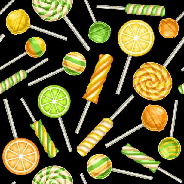 Vector illustration of Vector Lollipop Seamless Pattern