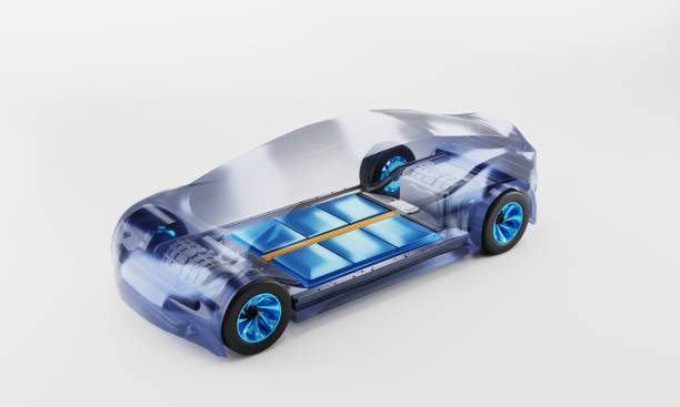 Inside electronic car. battery pack rechargeable cells inside. chassis components. 3d Illustration Inside electronic car. battery pack rechargeable cells inside. chassis components. 3d Illustration lithium ion battery stock pictures, royalty-free photos & images