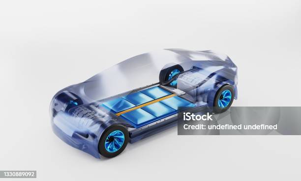 Inside Electronic Car Battery Pack Rechargeable Cells Inside Chassis Components 3d Illustration Stock Photo - Download Image Now