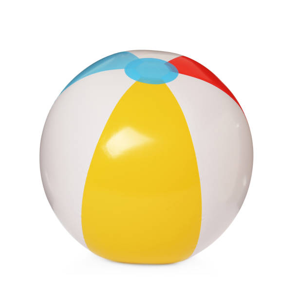 istock Inflatable colorful beach ball isolated on white 1330893633