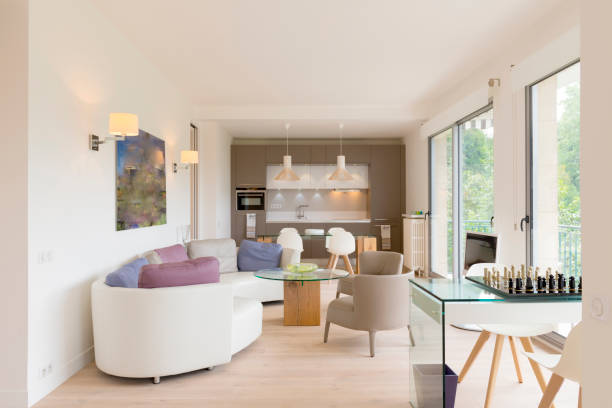 Modern luxury kitchen-living room. Loft. Studio apartment.
