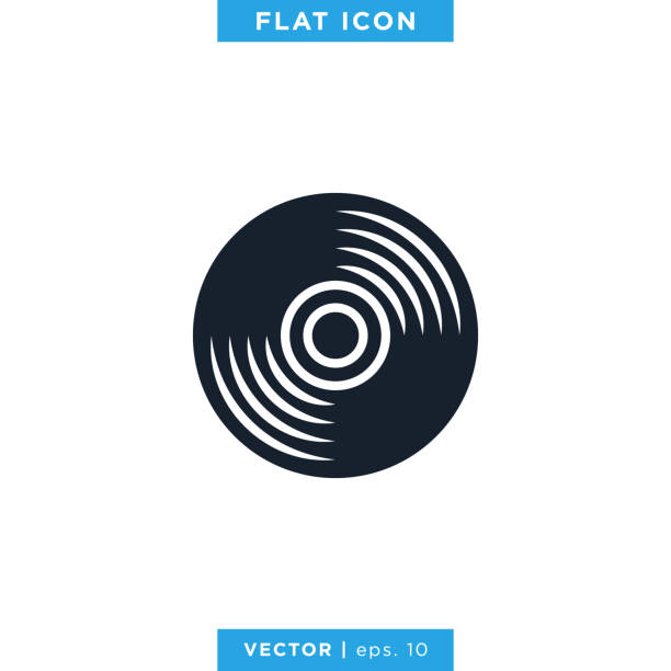 Vinyl disc icon vector stock illustration design template. Vinyl disc icon vector stock illustration design template. Vector eps 10. dvd logo stock illustrations