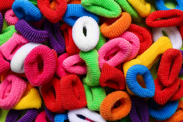 istock Different colorful hair ties as background, closeup 1330893770