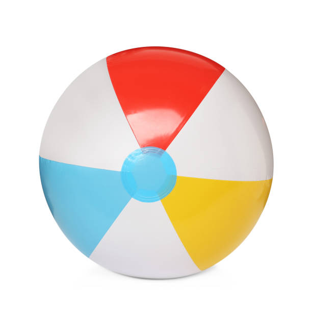 istock Inflatable colorful beach ball isolated on white 1330894545