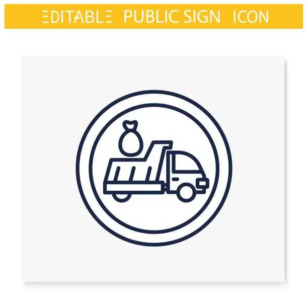 Vector illustration of Litter disposal symbol line icon