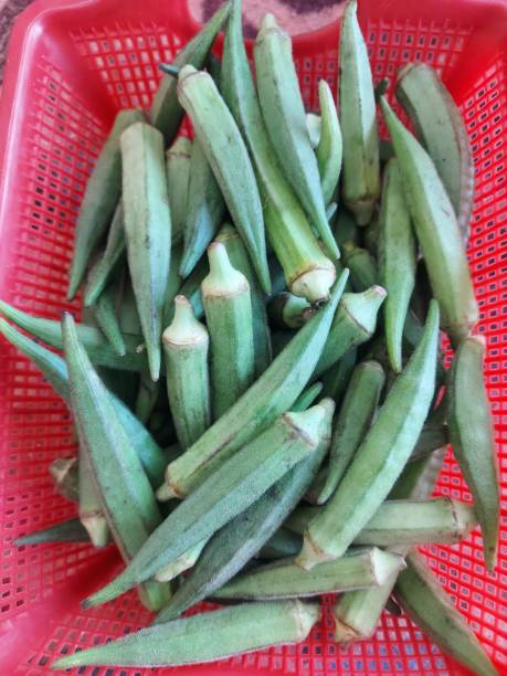 istock Okra healthy vegetable in a basket 1330903985