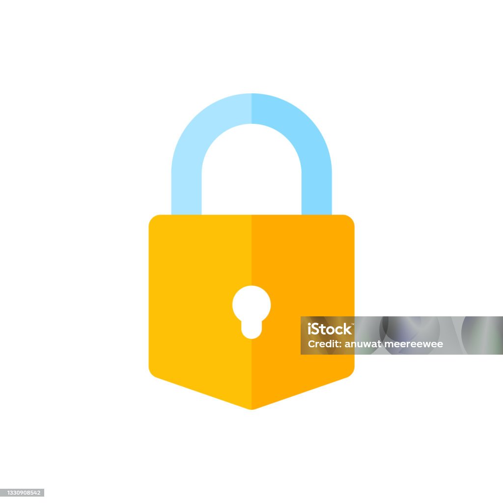Encryption Yellow Yellow Padlock For Locking The Information On The Computer Data ...